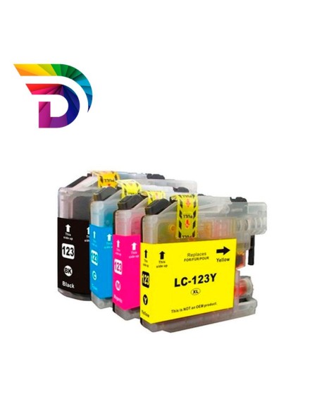 Tinta compatible Dayma para BROTHER LC123 Amarillo 600 pag.