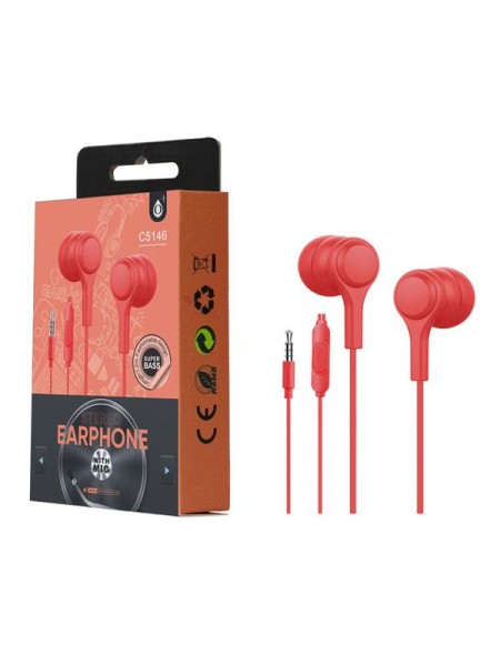 Auriculares + Microfono intrauditivos Lenoy C5146 Rojo One+