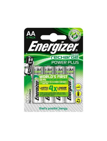 Pilas Recargables Energizer Power Plus HR06 AA / 2000 mah / Pack 4 uds
