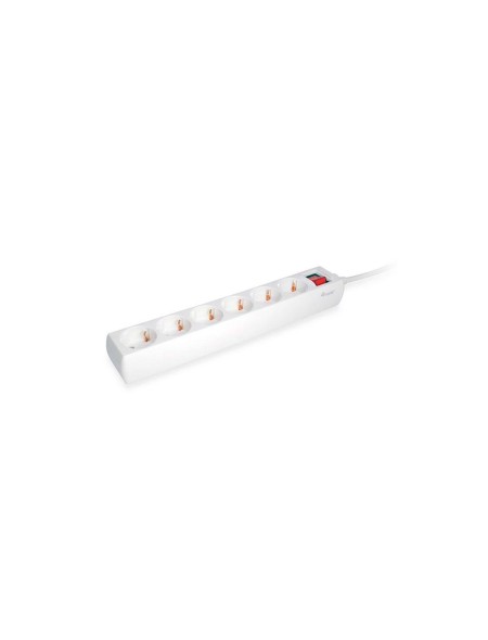 Regleta 6 tomas Equip / Boton apagado-encendido / 1.5 metros / Blanca / 245552