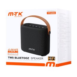 Altavoz Bluetooth 5.3 TF4203 / 14w / 2400 mAh / Luces Led / Tws / Fm / Microsd / Usb / Negro / MTK / 0452032