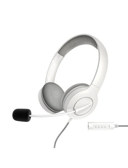÷ Headset energy sistem office 3 white diadema ajustable microfono retractil conexion jack 3.5mm y usb