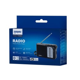 Radio portatil Am-Fm con Antena YH0003 / Altavoz externo / Negro / Mayou / 7600032
