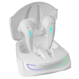 ÷ Auricular intrauditivo bluetooth mars gaming mhi-ultra white bt 5.3 tws  anc+enc pasiva ilumi