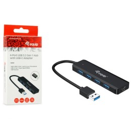 ÷ Hub usb 3.2 equip life a 4 puertos usb 3.2 incluye adaptador usb-c