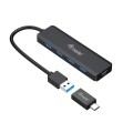 ÷ Hub usb 3.2 equip life a 4 puertos usb 3.2 incluye adaptador usb-c