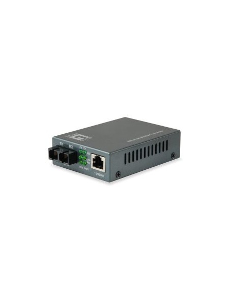 ÷ Convertidor fibra level one fvt-1104 rj45 ethernet a fibra monomodo sc 60km
