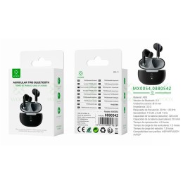 Auriculares Inalámbricos Bluetooth 5.4 MX0054 / Tws / Base de carga / Negro / Woox / 0880542